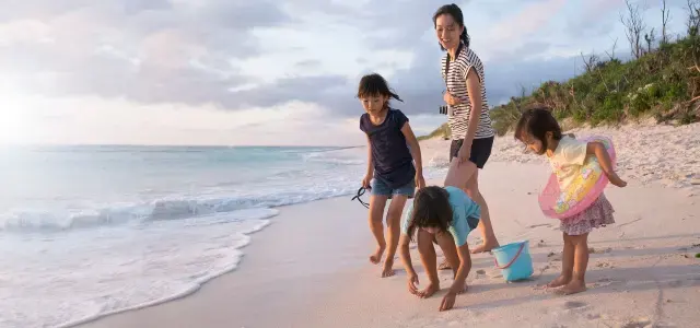 Familia na praia